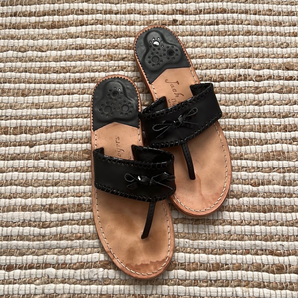 Jack Rogers black sandal with bow